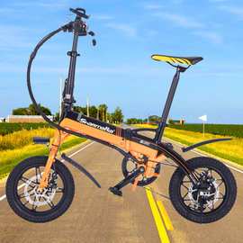 折叠电动自行车14寸铝合金折叠电动自行车出口韩国电动自行车厂家